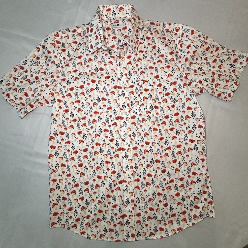 Carmico Mushroom Morning Button Up Top Size XL